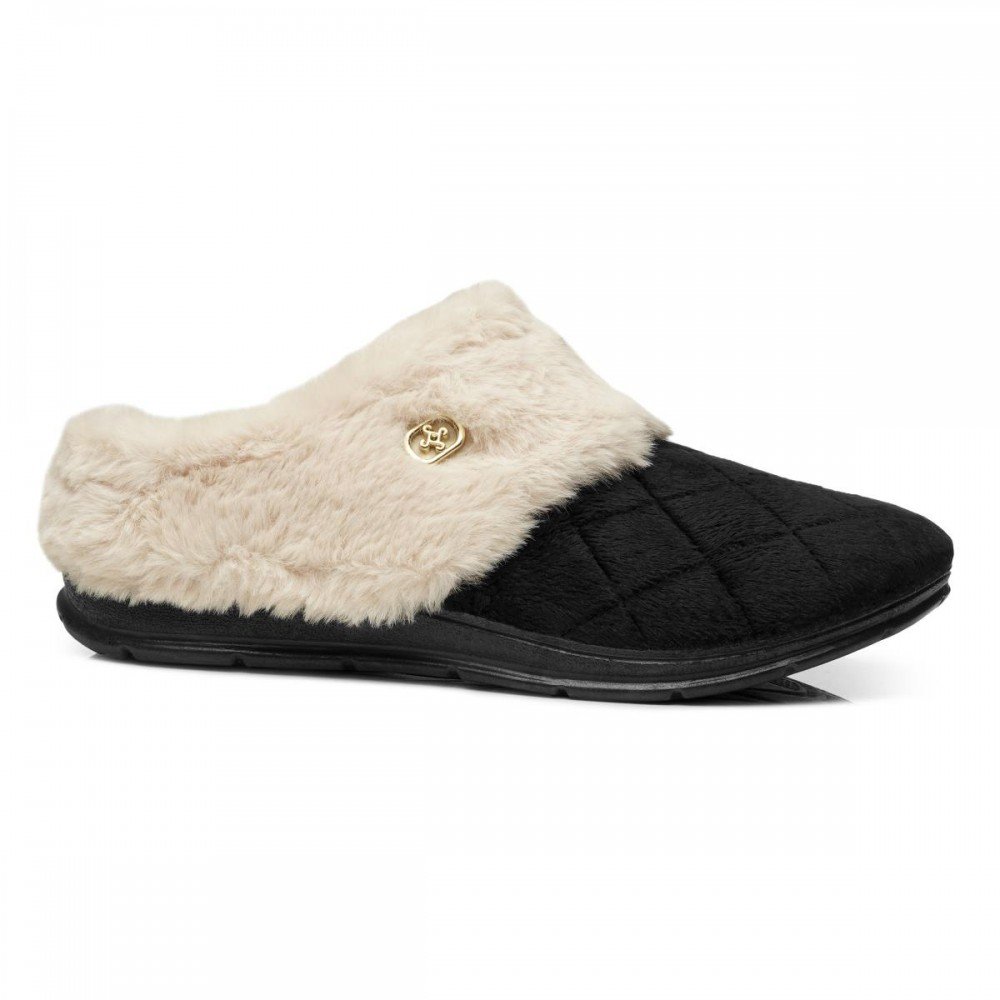 Pantufa Pegada 266017-03 Forrada Lã Pelo Feminino