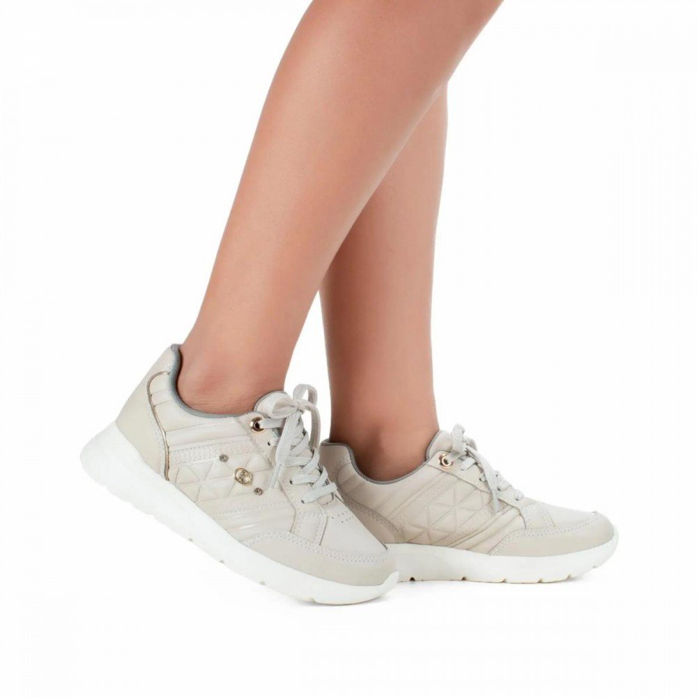 Tenis Kolosh C3976 Jogging Feminino Bege 3