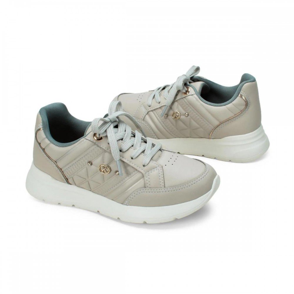 Tenis Kolosh C3976 Jogging Feminino Bege 4