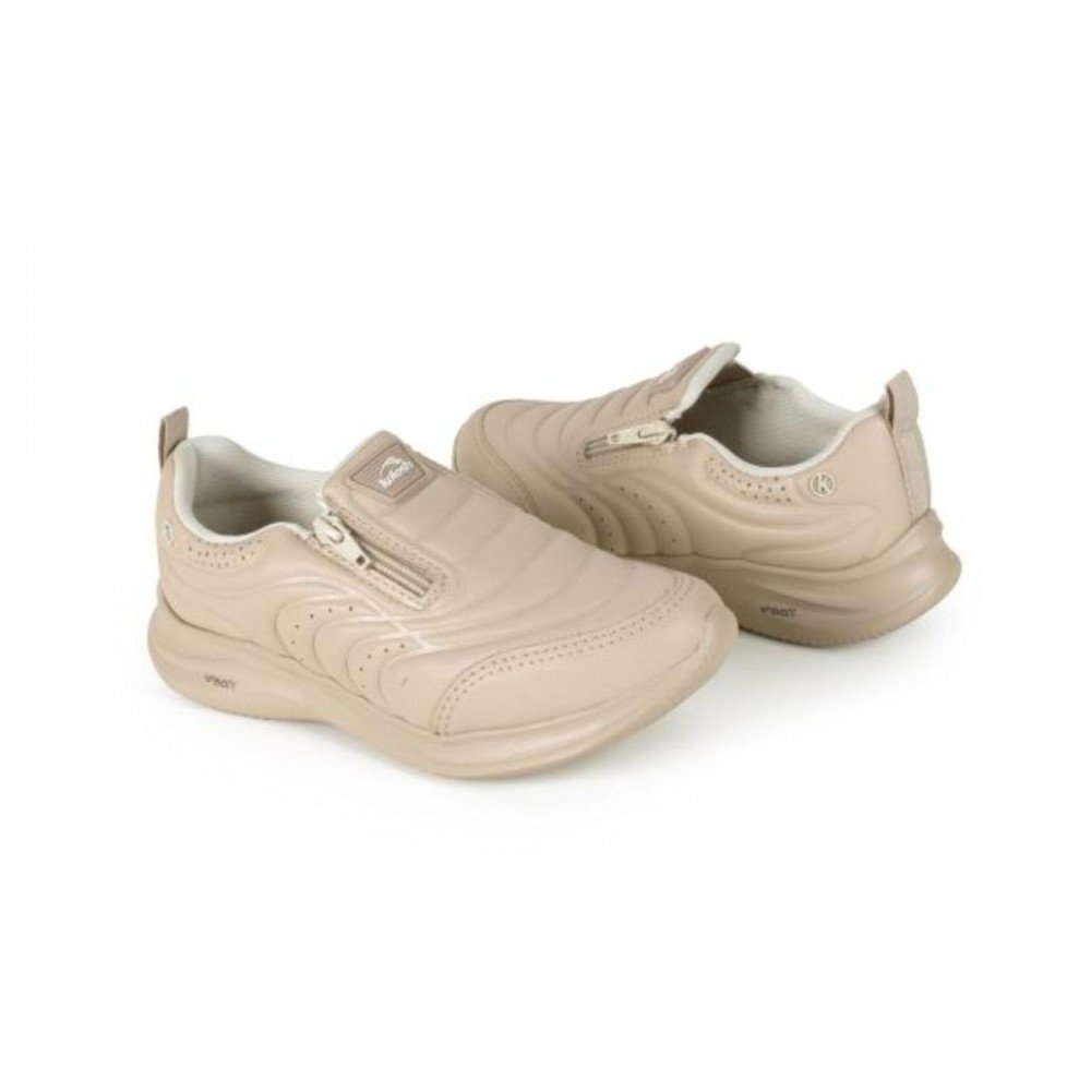 Tenis Kolosh K7032A-0007 Slip On Zíper Feminino Bege 4