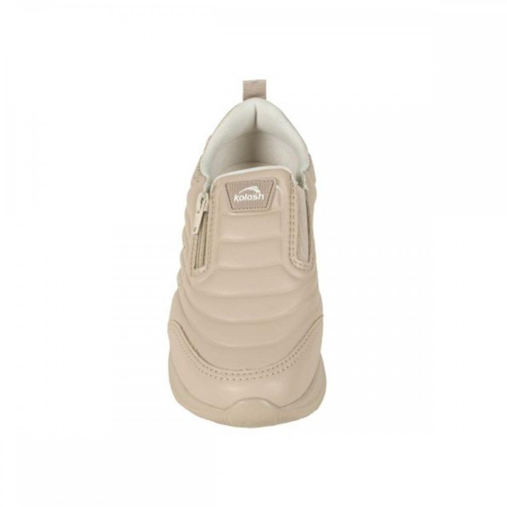 Tenis Kolosh K7032A-0007 Slip On Zíper Feminino Bege 6