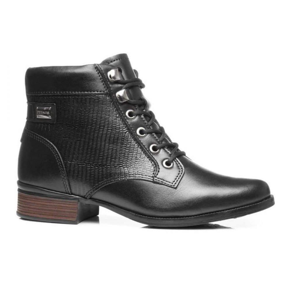 Bota Pegada 282013-04 Coturno Forrada Lã Pelinho Feminino Preto 1