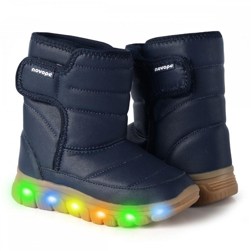 Bota Novopé 990010291270 Led Forrado Lã Pelinho Infantil Azul 1