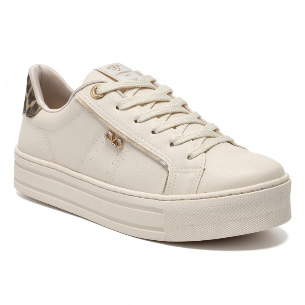 Tenis Via Marte 010-039-05 Off White Flatform Feminino