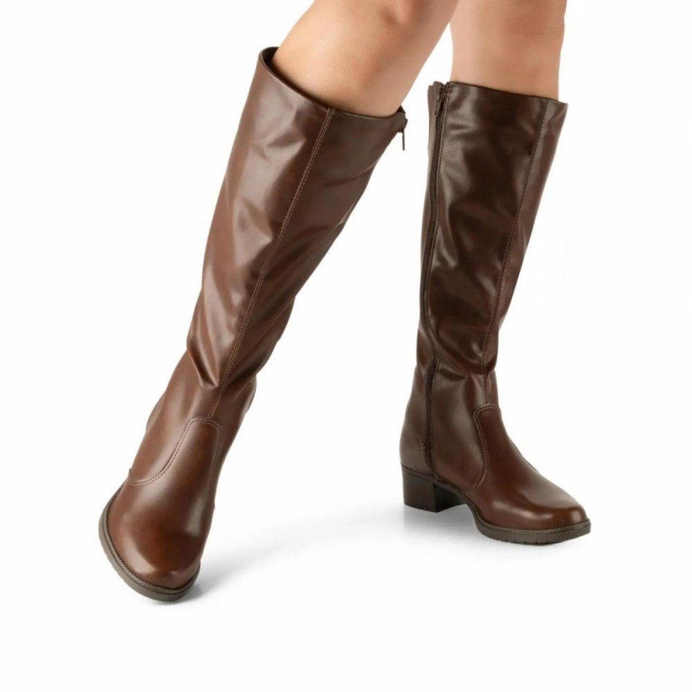 Bota Mississipi J0332 Cano Longo Montaria Feminino Marrom 5