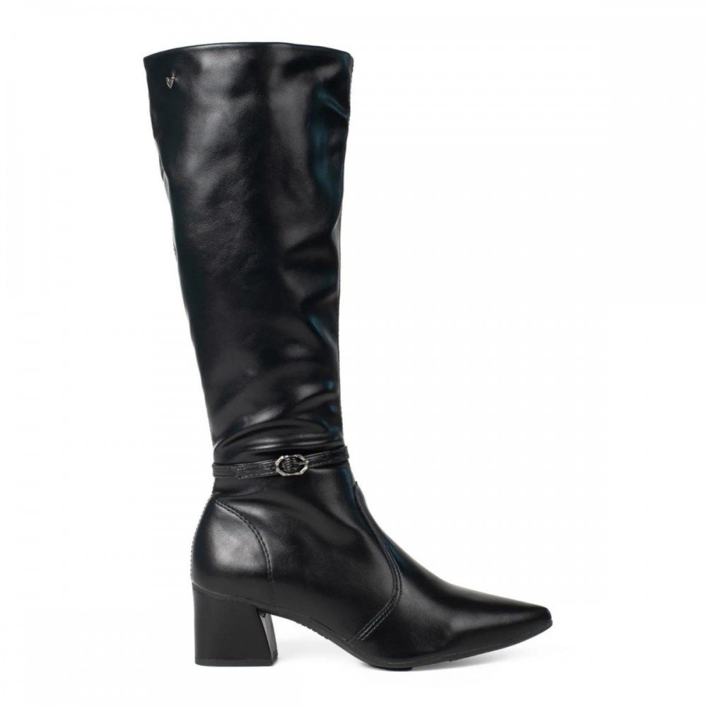 Bota Mississipi J1381 Salto Grosso Cano Longo Feminino Preto 4