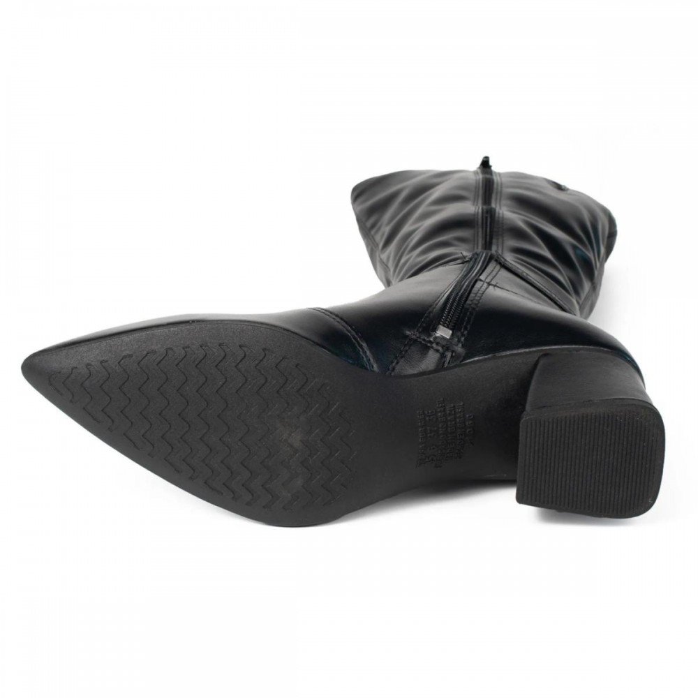 Bota Mississipi J1381 Salto Grosso Cano Longo Feminino Preto 8