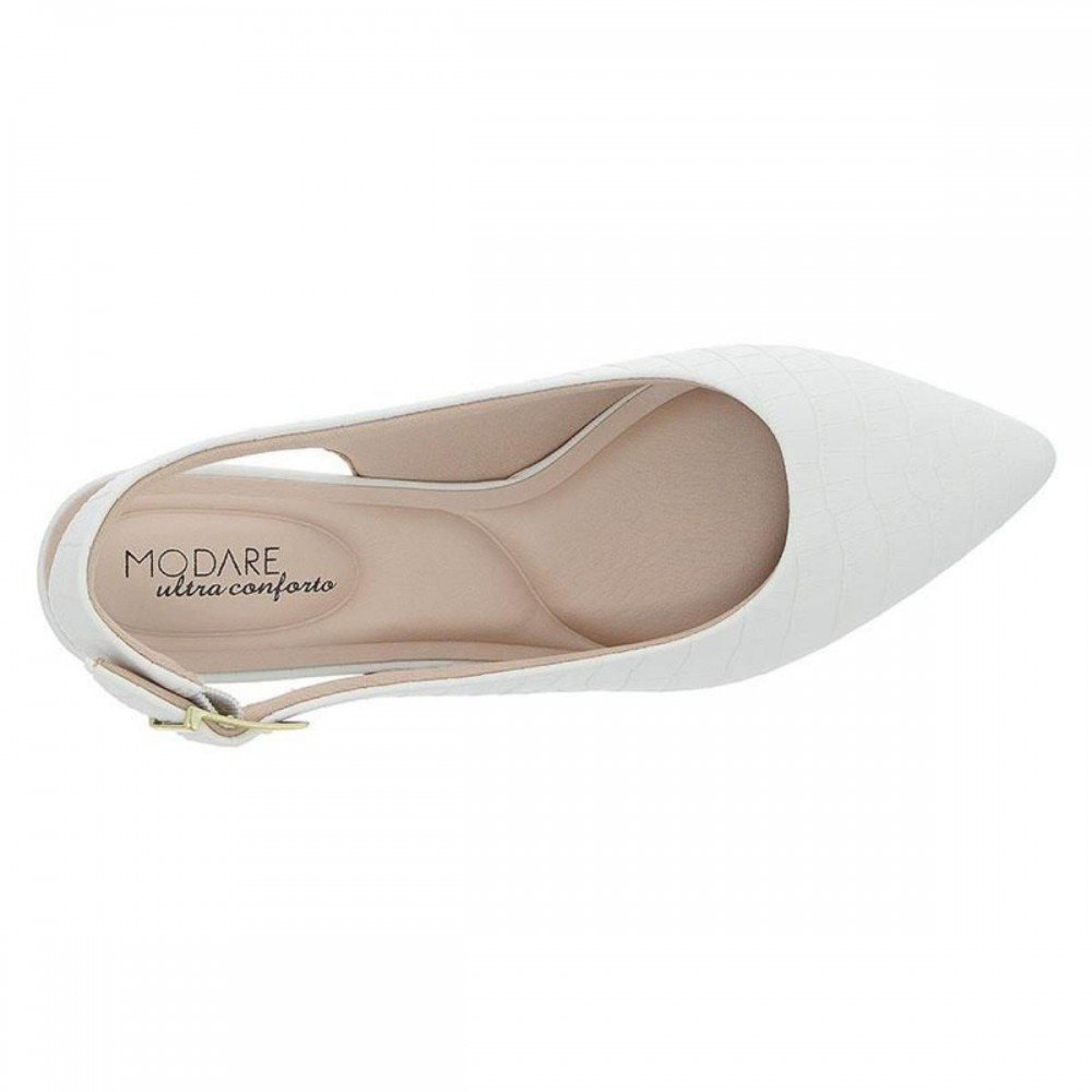 Sapato Modare 7340.140 Salto Bloco Feminino Branco 5