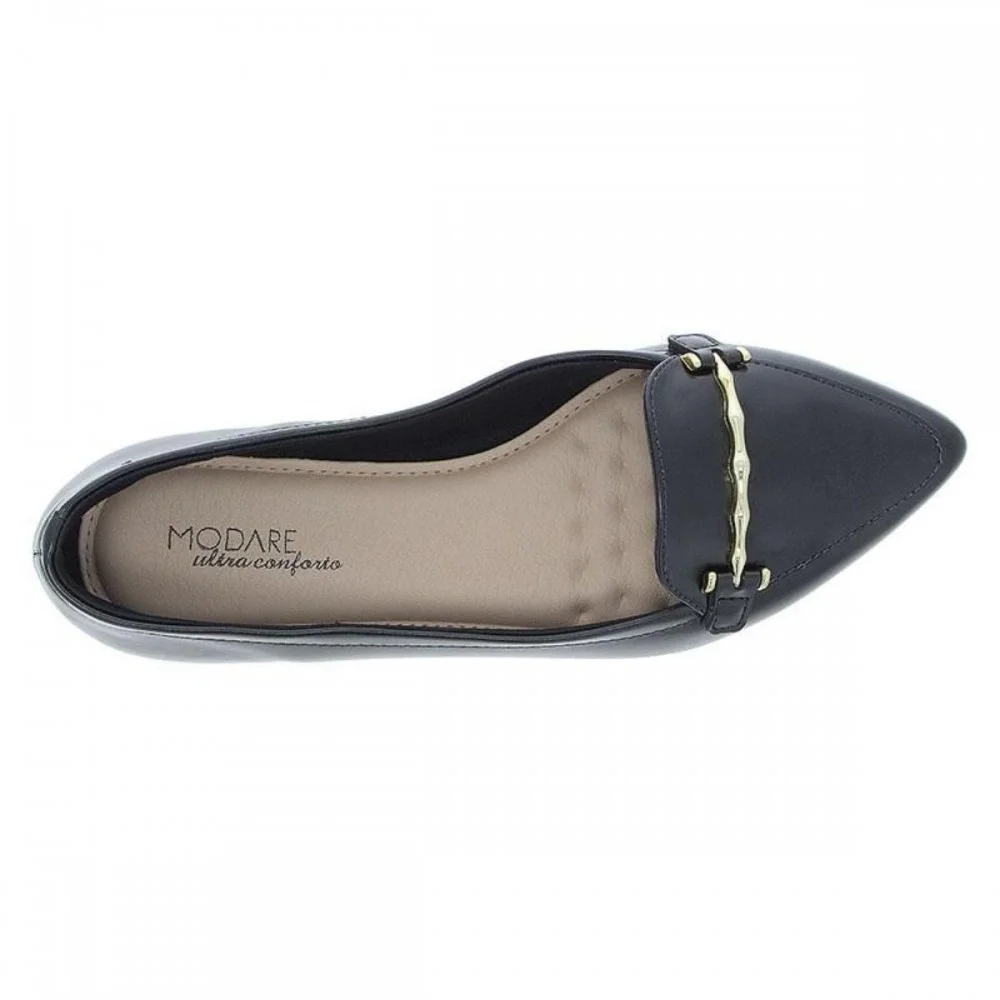 Sapatilha Modare Ultraconforto 7334.255 Bico Fino Feminino Preto 5
