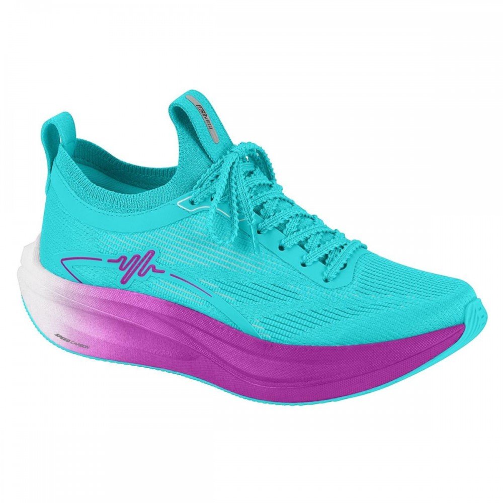 Tenis Actvitta 4863.201 Speed Carbon Placa de Carbono Feminino Azul
