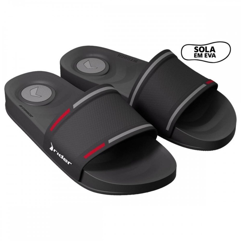 Chinelo Rider 12681 Trace Slide Masculino Preto 3