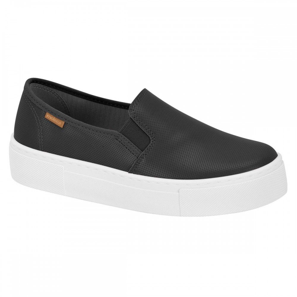 Tenis Moleca 5658.530.31409 Slip On Flatform Feminino Preto 1