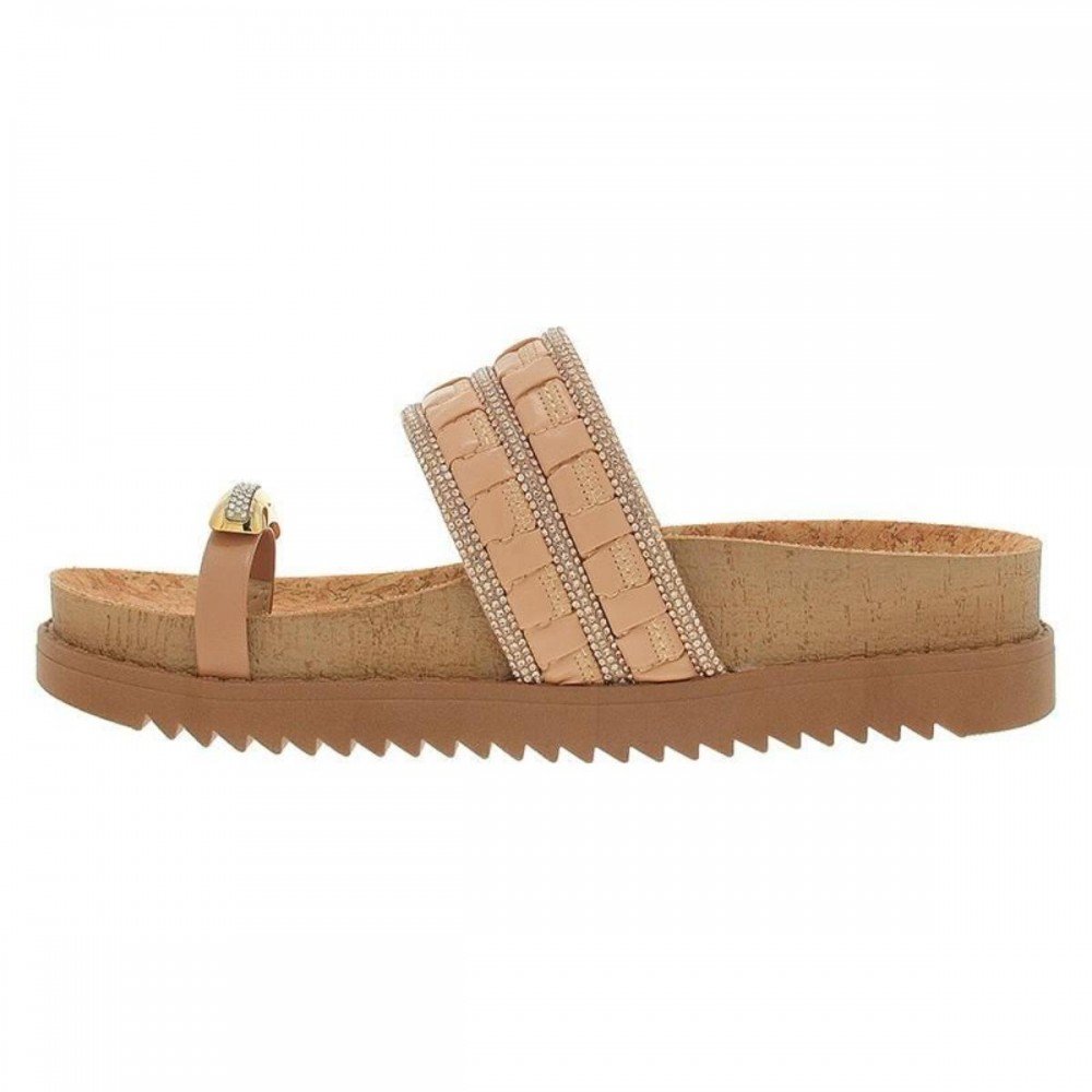 Chinelo Moleca 5500.324 Papete Anatômica Feminino Bege 4