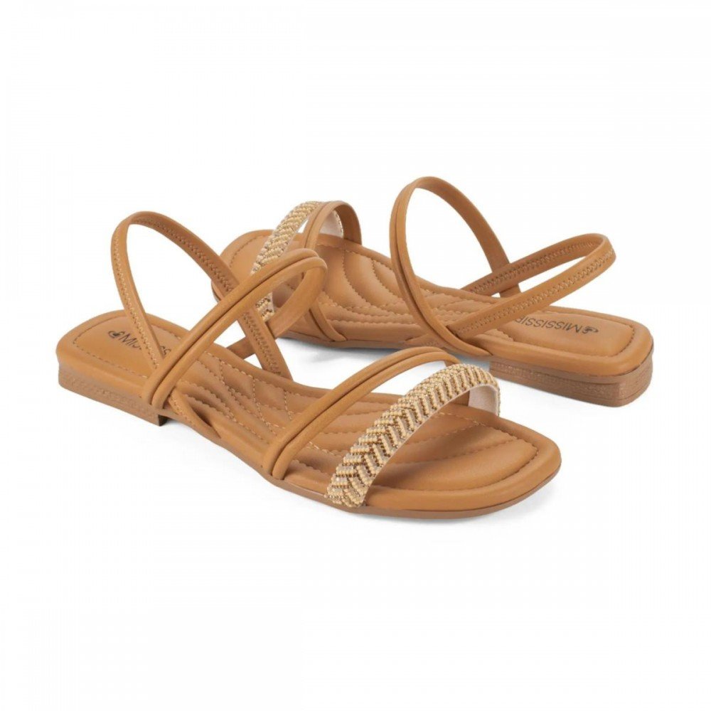 Sandalia Mississipi J2042 Rasteira Feminino Marrom 3