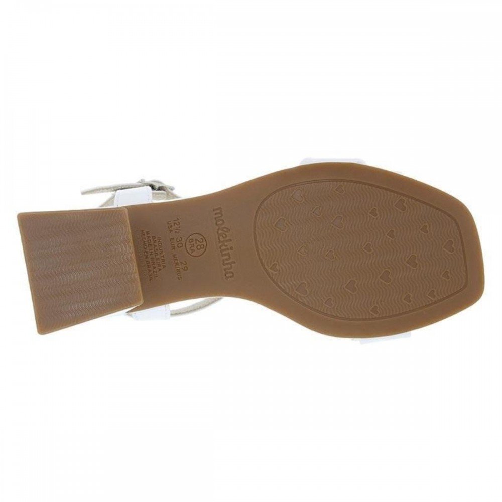 Sandalia Molekinha 2347.138 Salto Grosso Infantil Branco 5