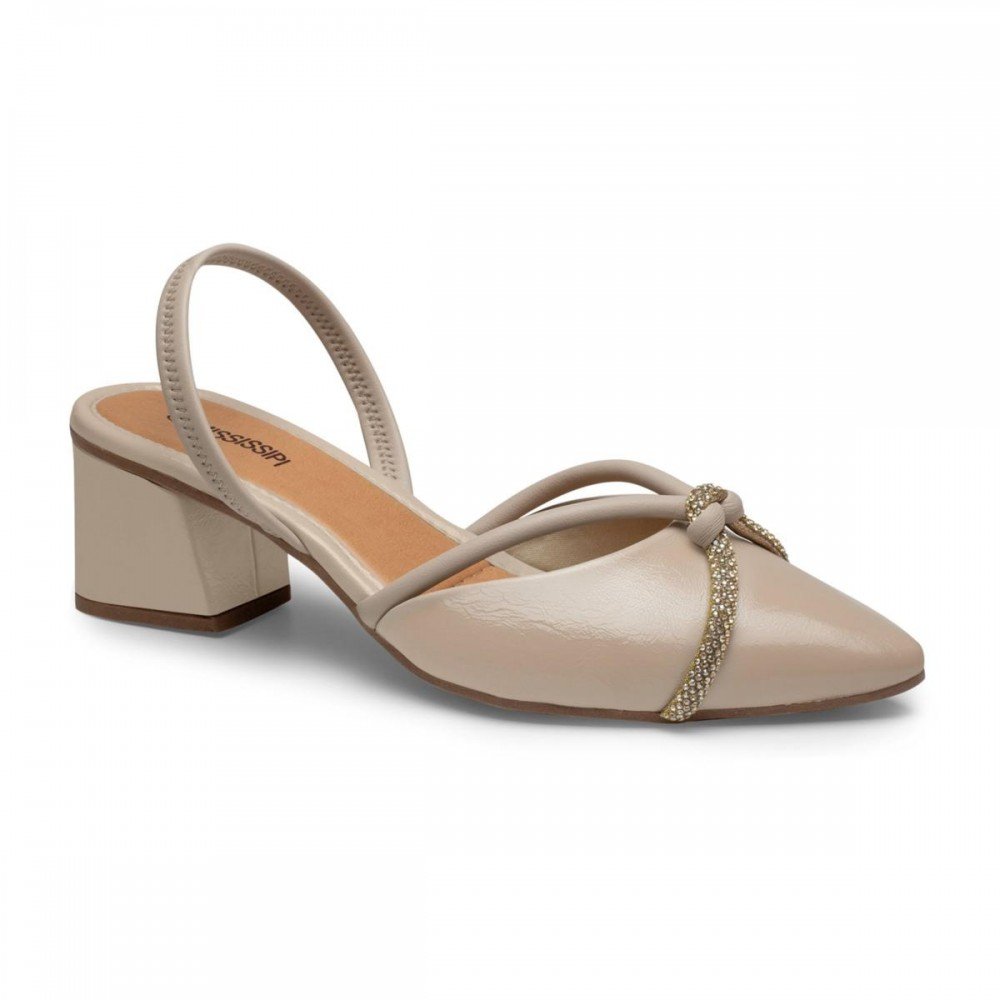 Sapato Mississipi J1153 Scarpin Salto Bloco Feminino
