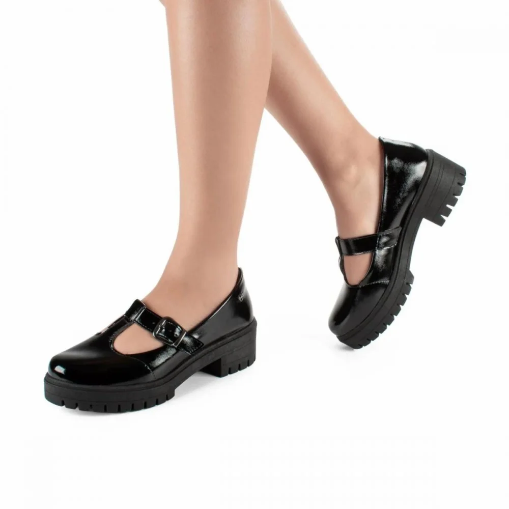 Sapato Mississipi J0853 Loafer Mary Jane Boneca Feminino Preto 2