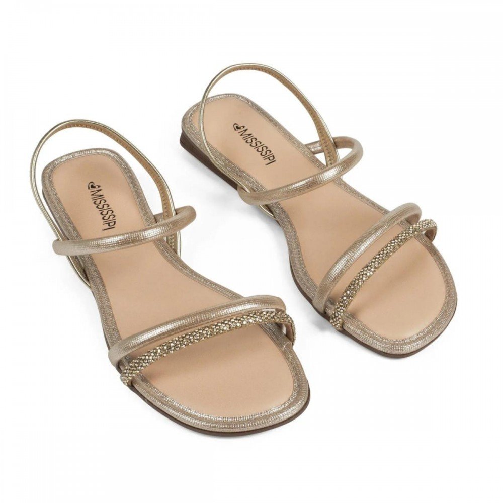 Sandalia Mississipi J2781 Rasteira Feminino Dourado 3