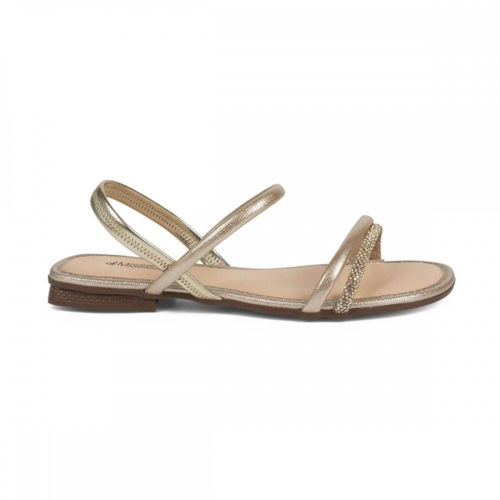 Sandalia Mississipi J2781 Rasteira Feminino Dourado 4
