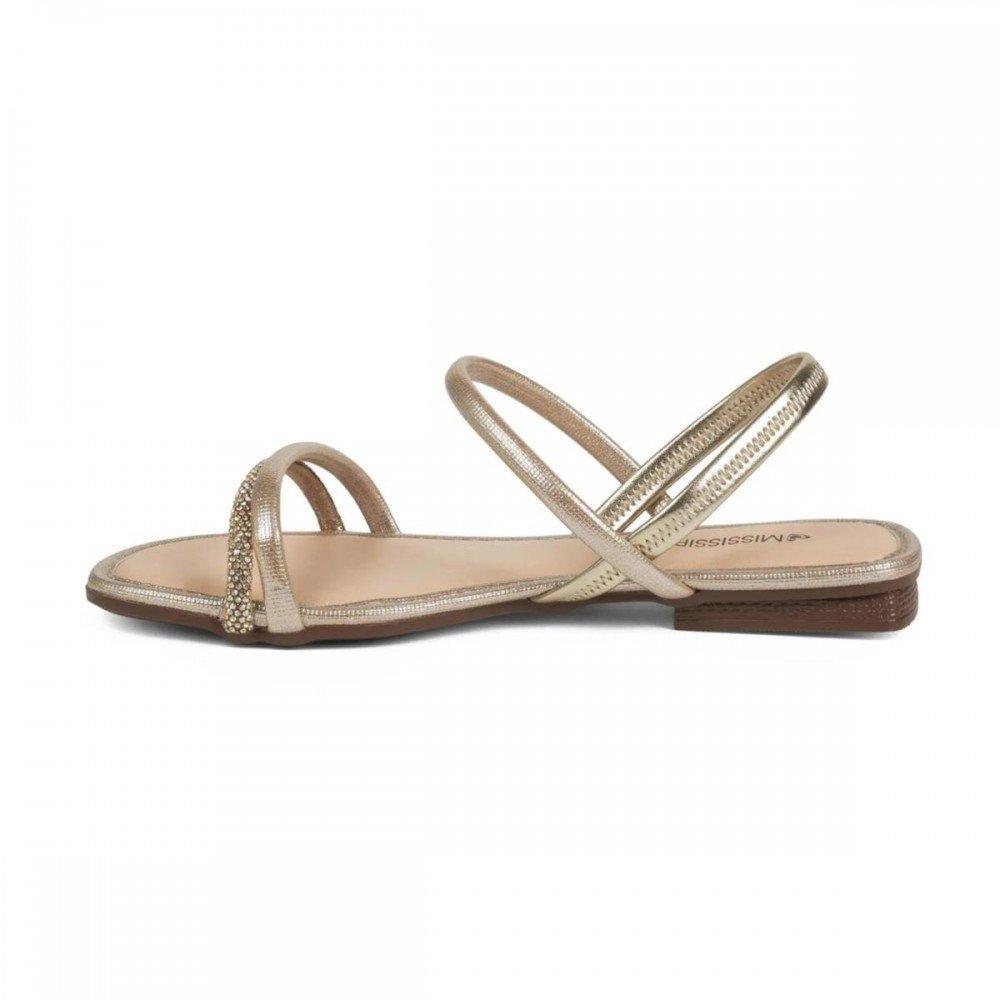 Sandalia Mississipi J2781 Rasteira Feminino Dourado 5