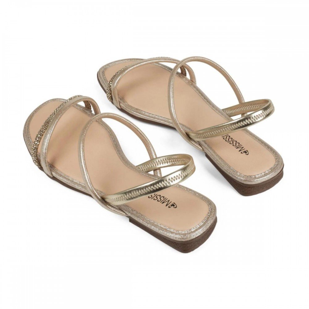 Sandalia Mississipi J2781 Rasteira Feminino Dourado 6