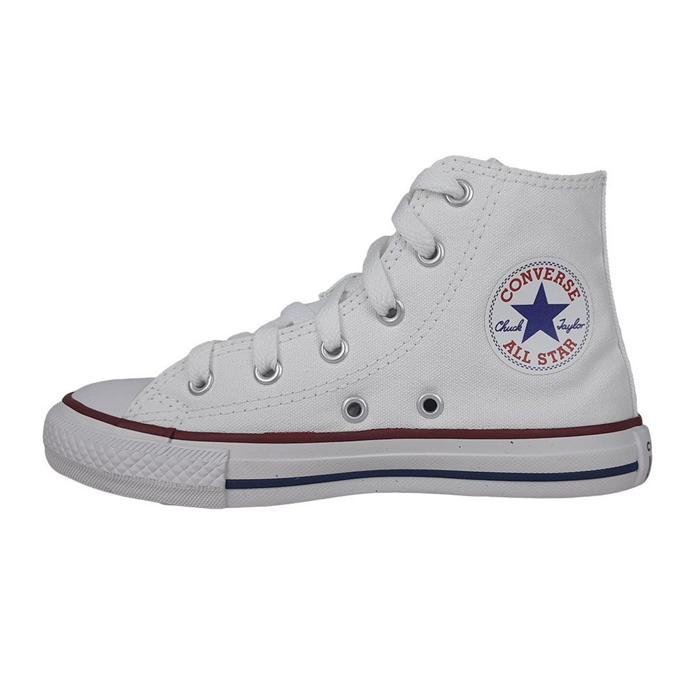 Tênis Converse All Star Cano Médio Lona Infantil Branco 2