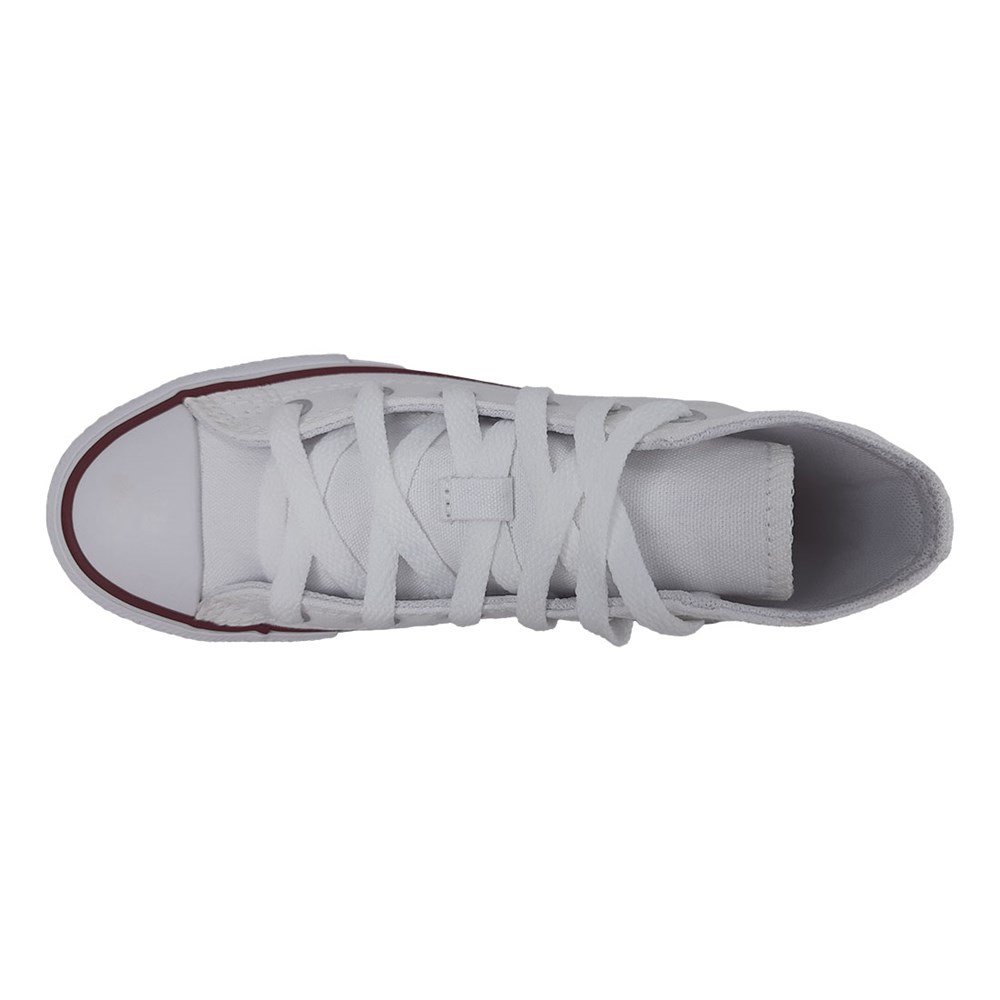 Tênis Converse All Star Cano Médio Lona Infantil Branco 4