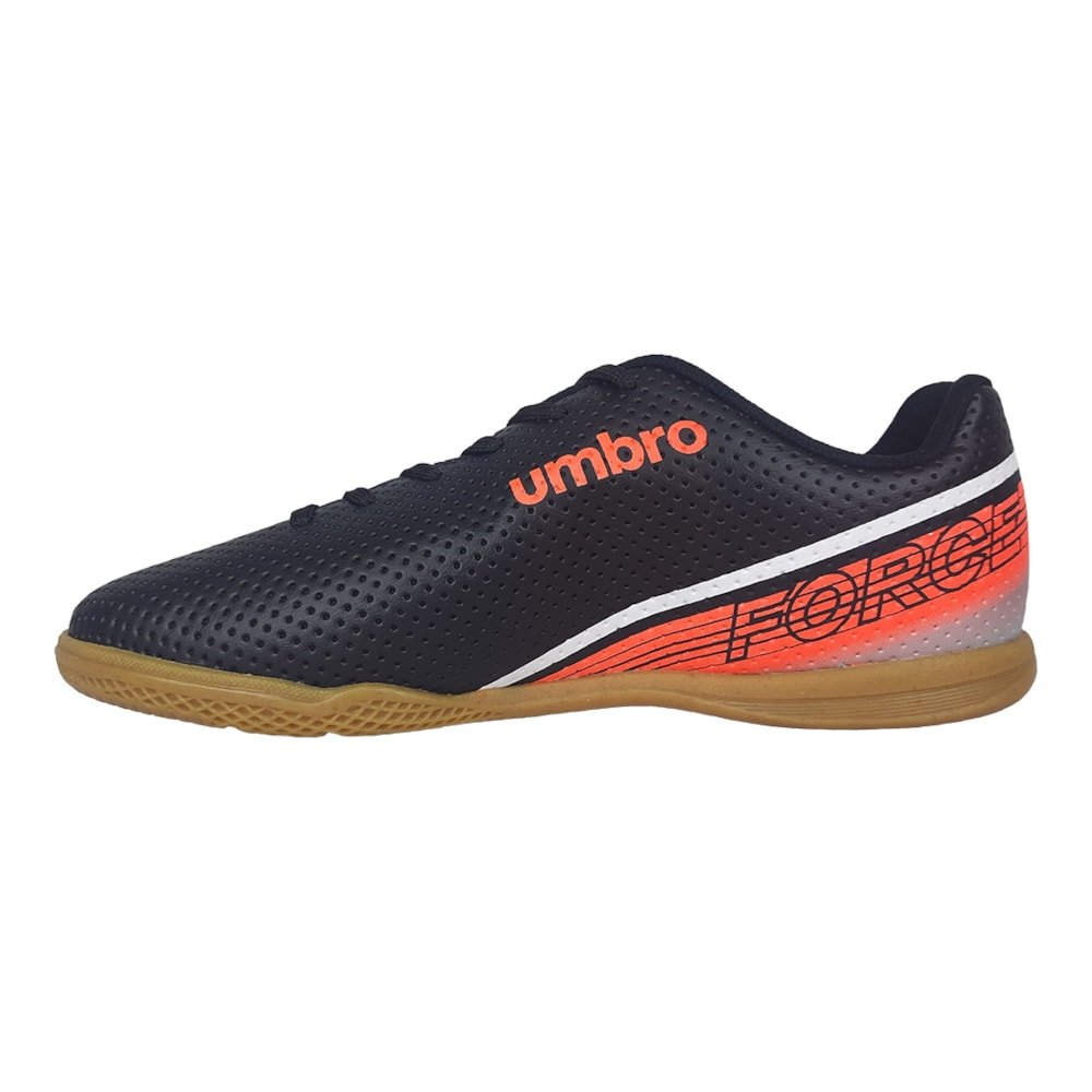 Chuteira Futsal Umbro Force Unissex Preto/Laranja 2