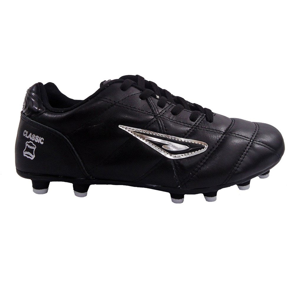 Chuteira de Campo Diavolo Classic Udinese Couro Adulto Preto Preto 1