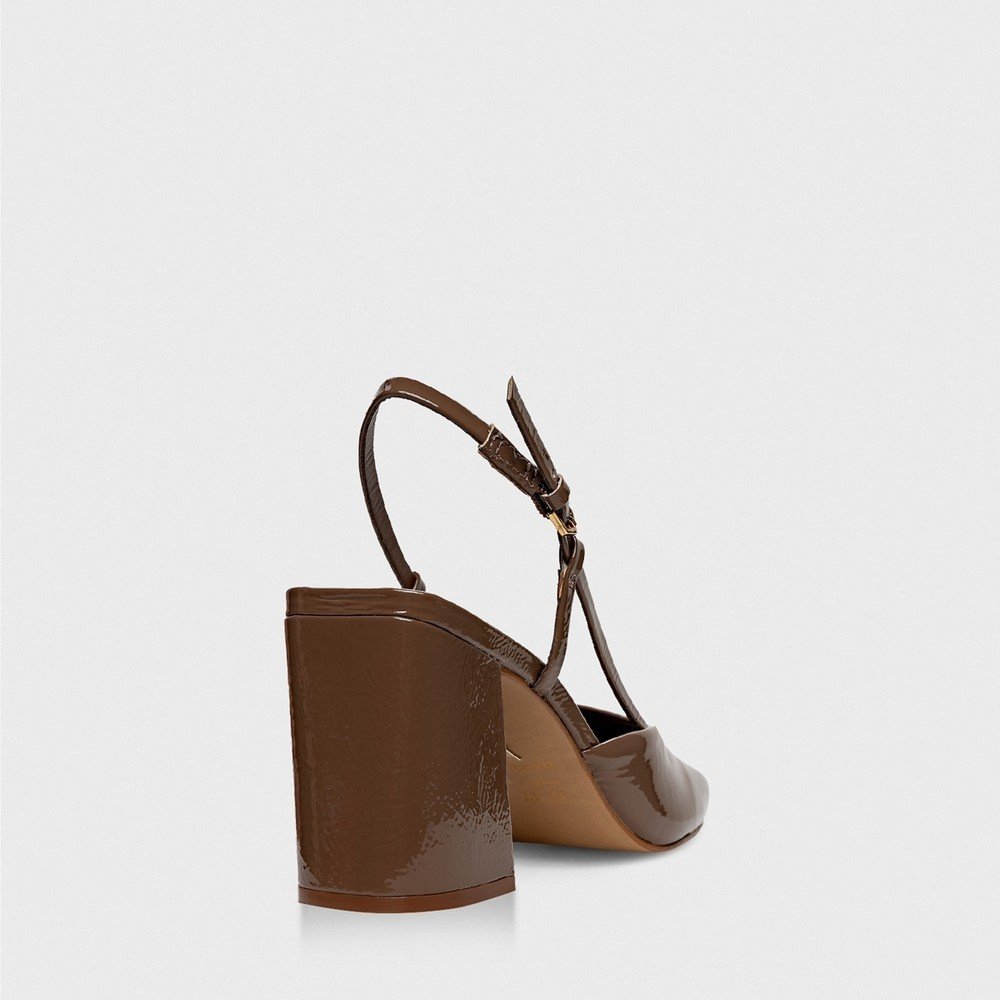 Scarpin Slingback Carrano 768002 Marrom 3