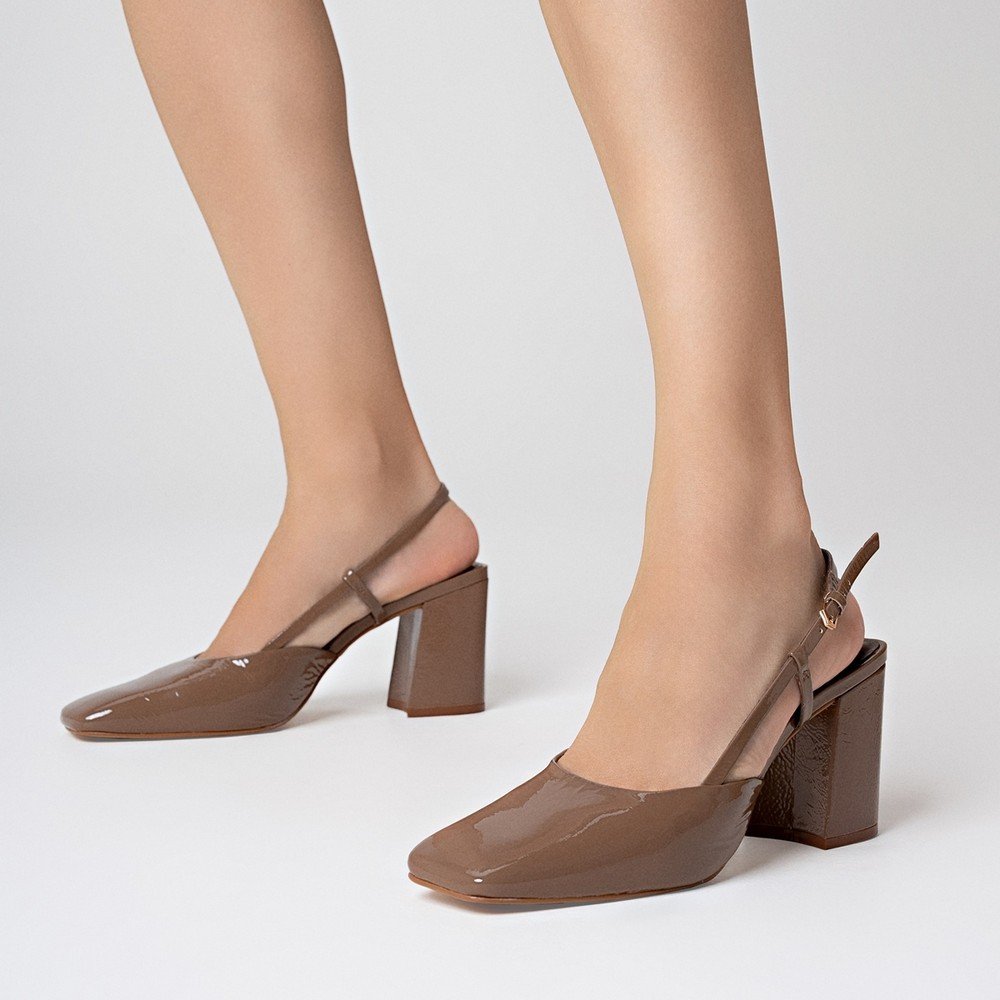 Scarpin Slingback Carrano 768002 Marrom 5