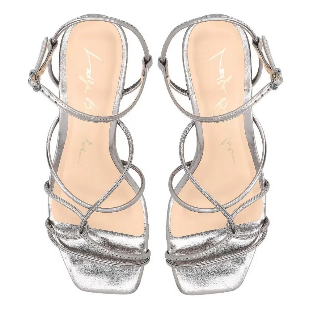 Sandália Salto Bloco Luiza Barcelos 60330021 Prata 4