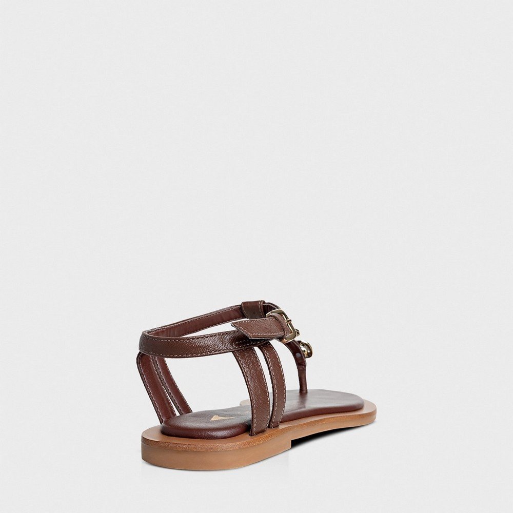 Rasteira Coin Couro Carrano 676026 Marrom 3