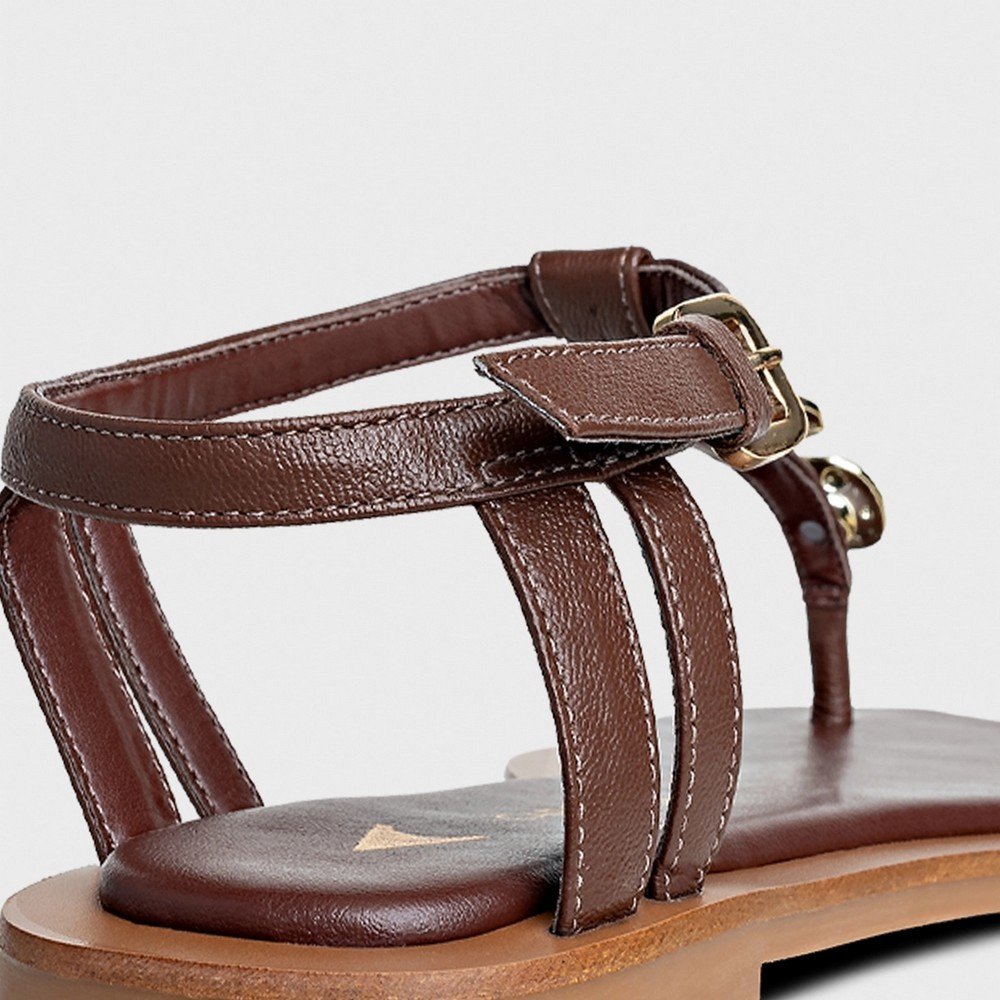 Rasteira Coin Couro Carrano 676026 Marrom 4