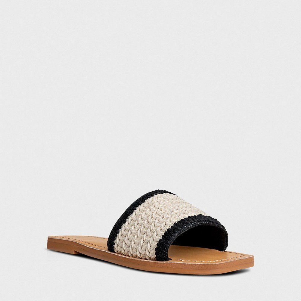 Flat Bicolor e Crochet Off White Vanilla Carrano 444024 Branco 2