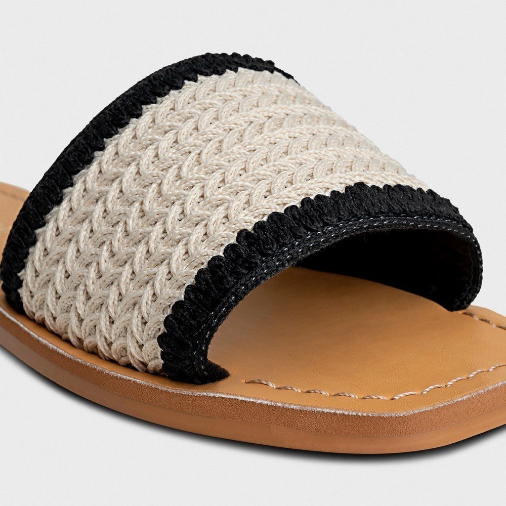 Flat Bicolor e Crochet Off White Vanilla Carrano 444024 Branco 4