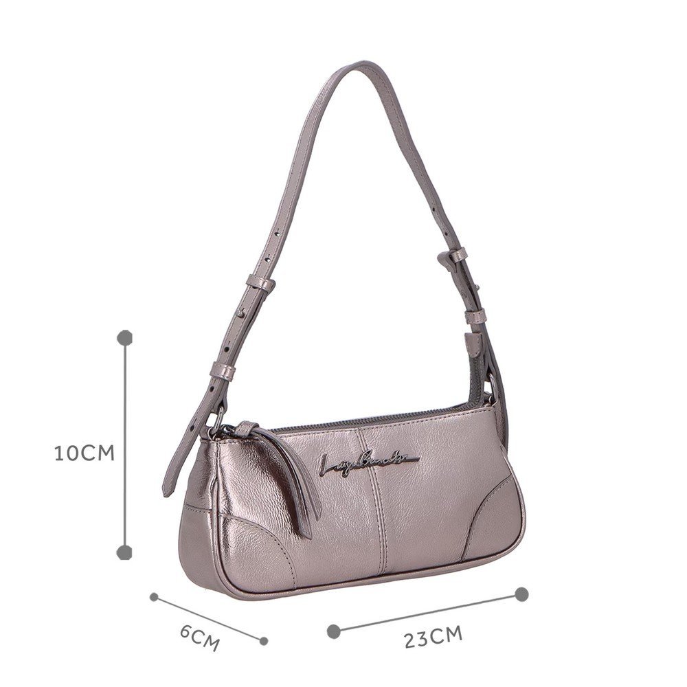 Bolsa Baguete Luiza Barcelos 77771139 Prata 4