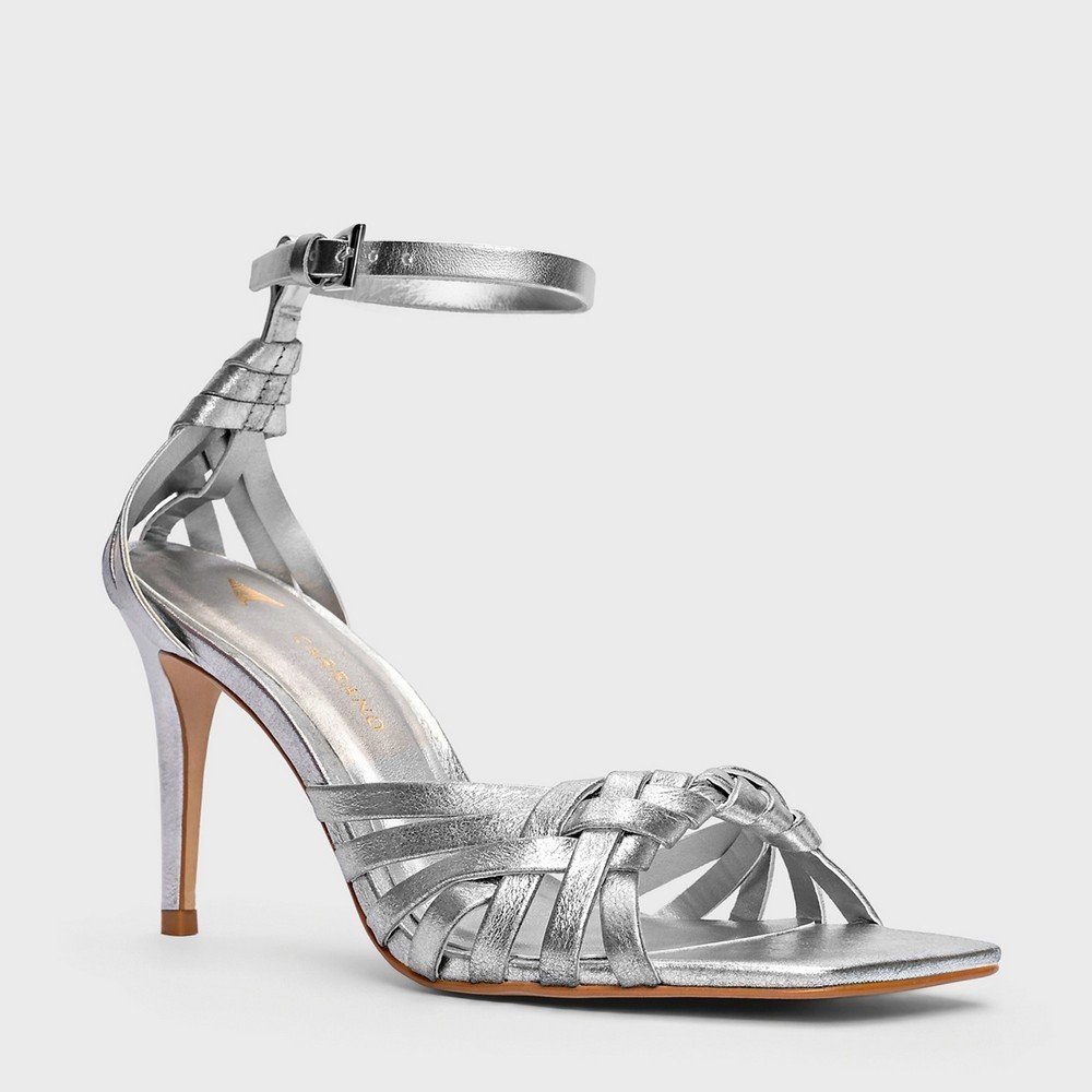 Sandália Salto Fino Carrano 743013 Prata 2