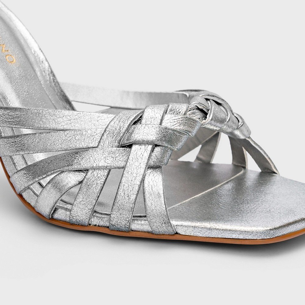 Sandália Salto Fino Carrano 743013 Prata 4