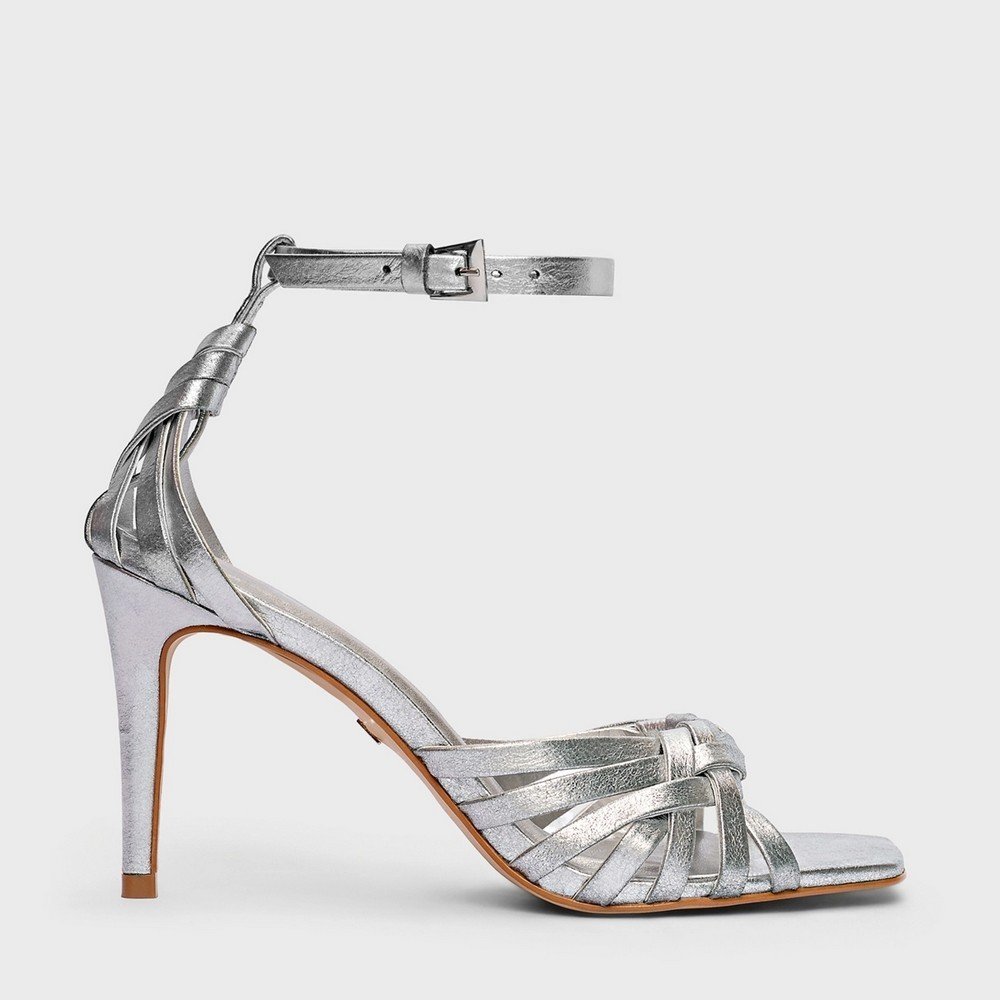 Sandália Salto Fino Carrano 743013 Prata 6