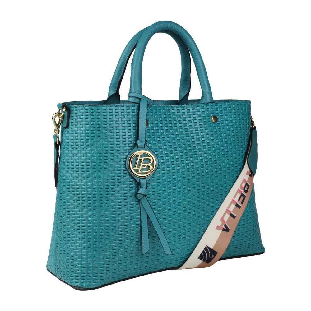 Bolsa feminina em couro Linea Bella 5213 Azul 1