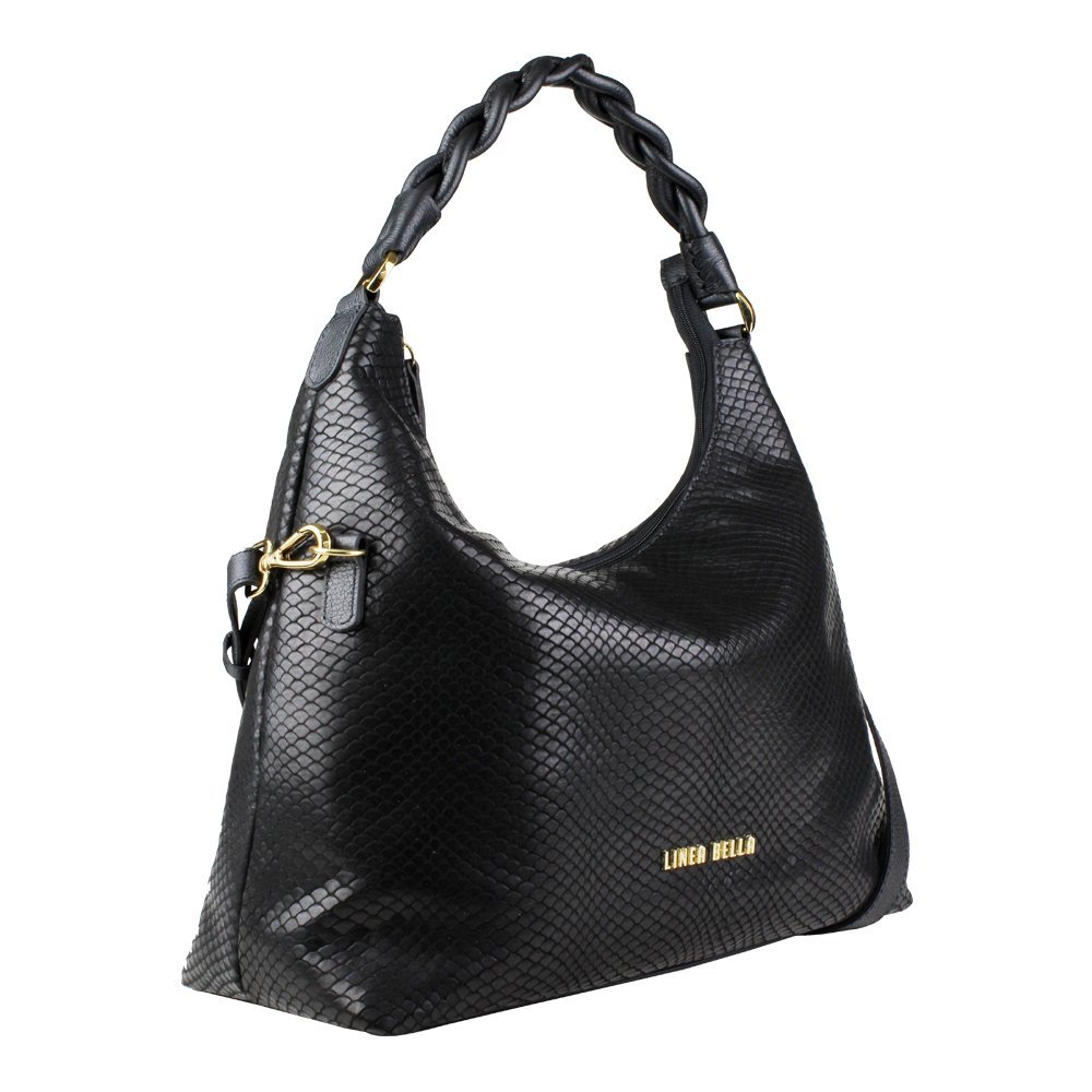 Bolsa feminina em couro Linea Bella 5235 Preto 2