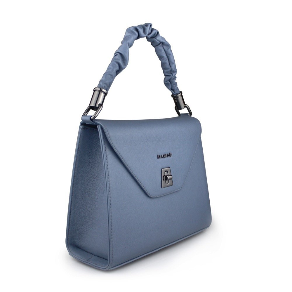 Bolsa feminina em couro Scamboo 1862 Azul 2