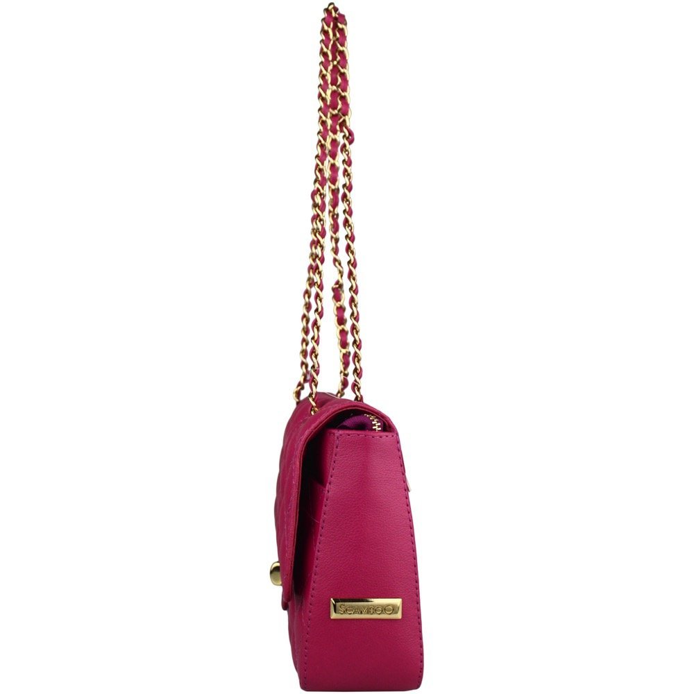 Bolsa feminina em couro Scamboo 1456 Rosa 3