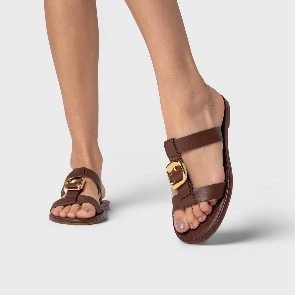 Chinelo Flat Buckle Carrano 918007 Marrom 5