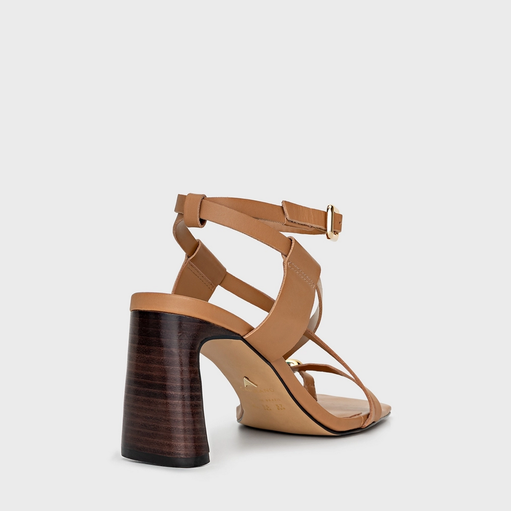 Sandália Salto Reto Carrano 960006 Bege 3