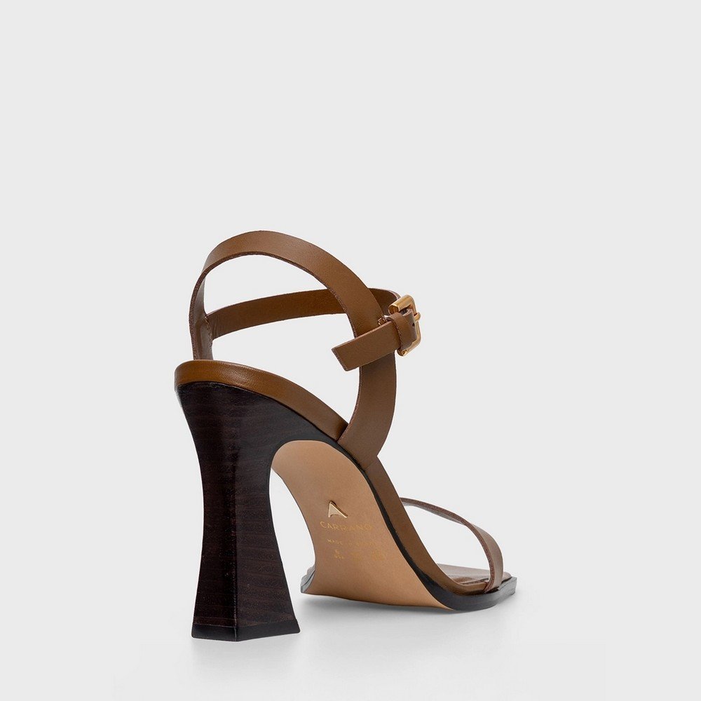Sandália Salto Geométrico Carrano 934001 Marrom 3