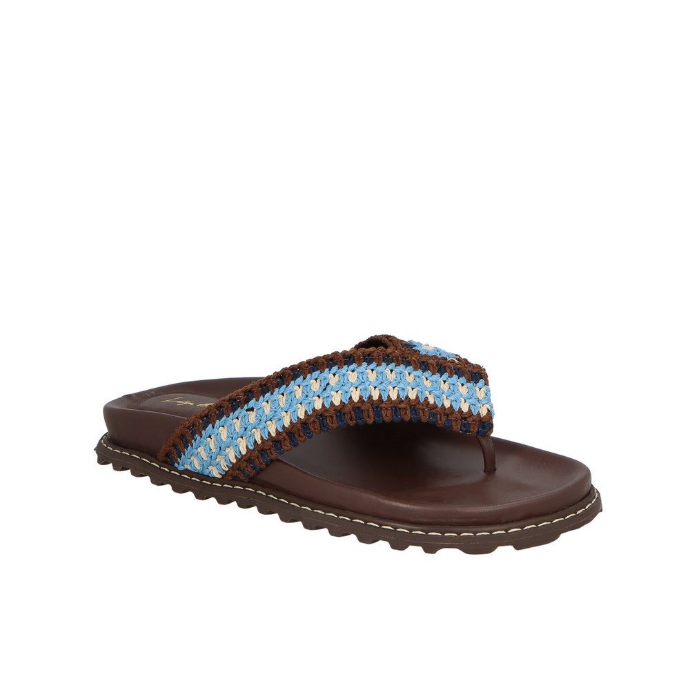 Chinelo Papete Crochet Luiza Barcelos 12350208 Marrom 2