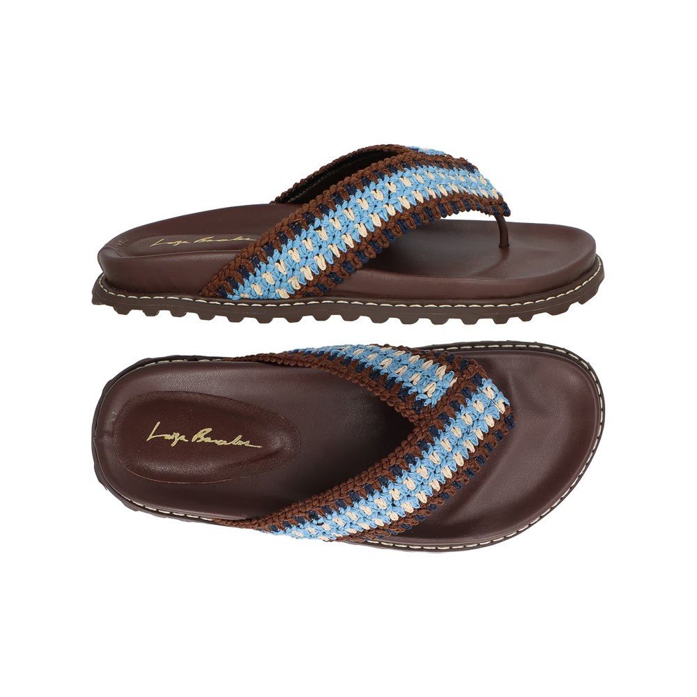 Chinelo Papete Crochet Luiza Barcelos 12350208 Marrom 5