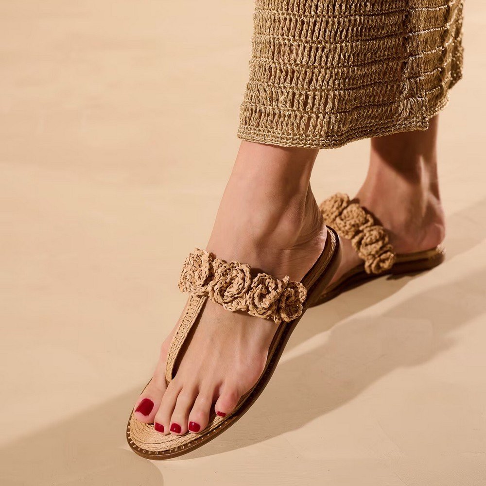 Chinelo Flat Luiza Barcelos 12530127 Bege 6